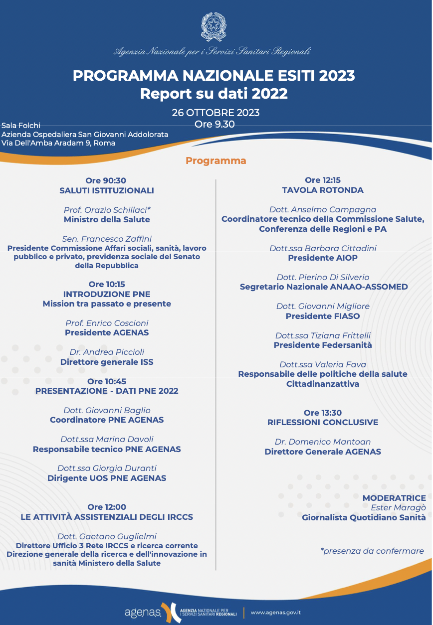 Presentazione del Programma nazionale esiti 2023